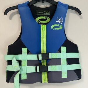 Youth O'Rageous Blue and Green Performance Swim Vest